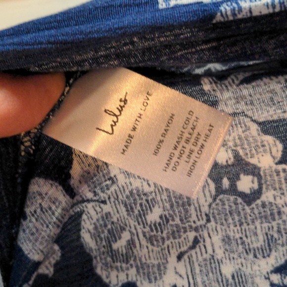 Lulus Navy Blue Floral Print Wrap Maxi Dress Womens NWT - Picture 8 of 8